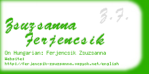 zsuzsanna ferjencsik business card